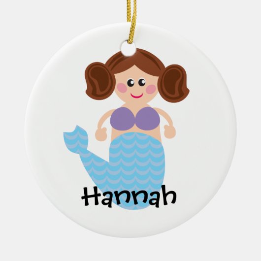 M is voor Mermaid Personalized Ornament (Voorkant)