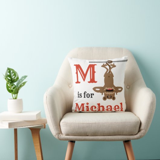 M is voor Michael baby boy Kussen (Stoel)