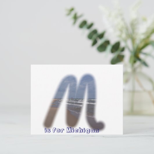 M is voor Michigan Briefkaart (Staand voorkant)