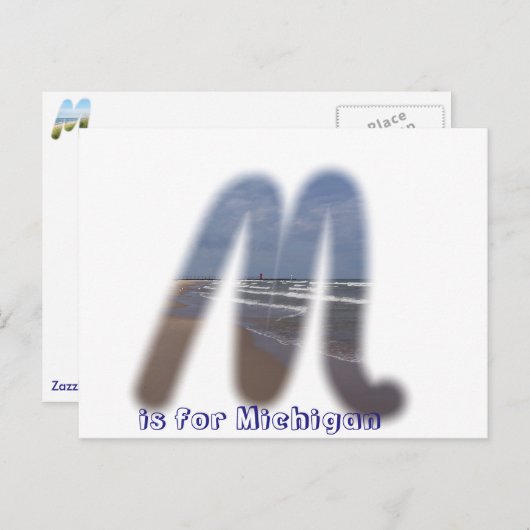 M is voor Michigan Briefkaart (Voorkant / Achterkant)