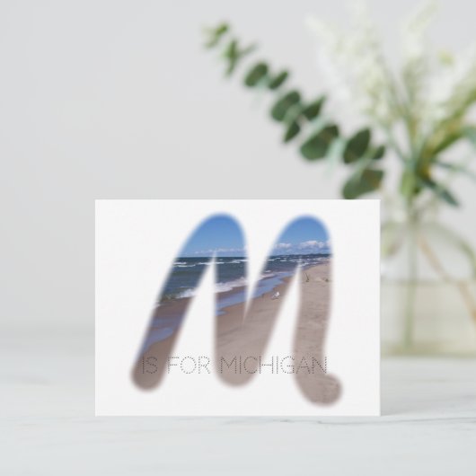 M is voor Michigan Briefkaart (Staand voorkant)