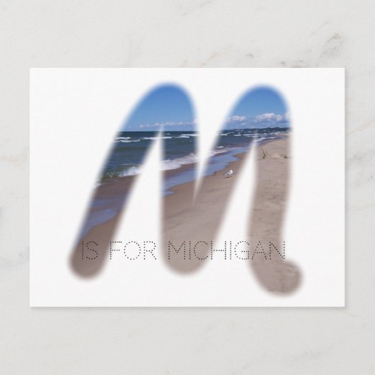 M is voor Michigan Briefkaart (Voorkant)