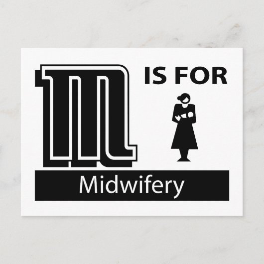 M is voor Midwifery Briefkaart (Voorkant)