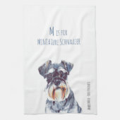 M is voor Miniature Schnauzer Theedoek (Verticaal)