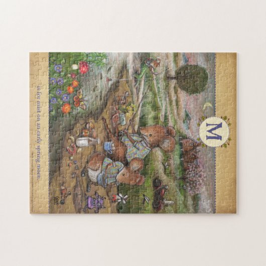 M is voor mist Cute Mouse Alphabet Puzzle Legpuzzel (Horizontaal)