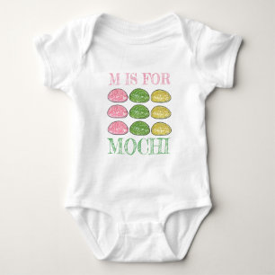 M is voor Mochi Japans nieuwjaar voedselrijstkakke Romper