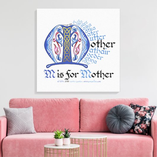 M is voor Moeder Canvas Print (Insitu (Woonkamer))