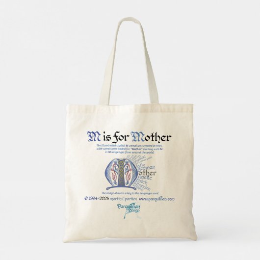 "M is voor moeder" Tas (Achterkant)