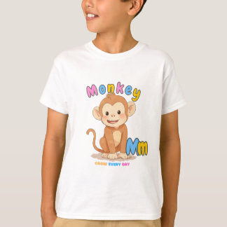 “M is voor Monkey” Alphabet T-shirt – Groei elke d