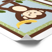 M is voor Monkey Jungle Nursery Muur Kunstprint Poster (Hoek)