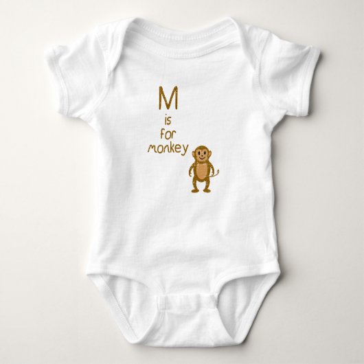 M is voor Monkey. Romper (Voorkant)