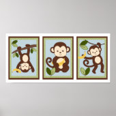 M is voor monokey Oerwoud Nursery Wall Art Print (Voorkant)