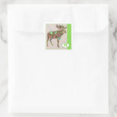 M is voor Moose Vierkante Sticker (Tas)