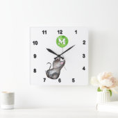 M is voor MUIS Vierkante Klok (Huis)