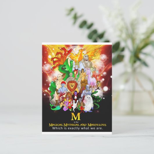 M is voor Mythical Post Kaart (Staand voorkant)