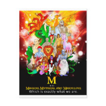 M is voor Mythical Post Kaart