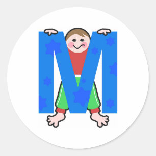 M is voor ronde sticker