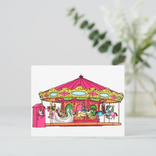 "M" is voor Vrolijk rond gaat Feestdagenkaart (Staand voorkant)