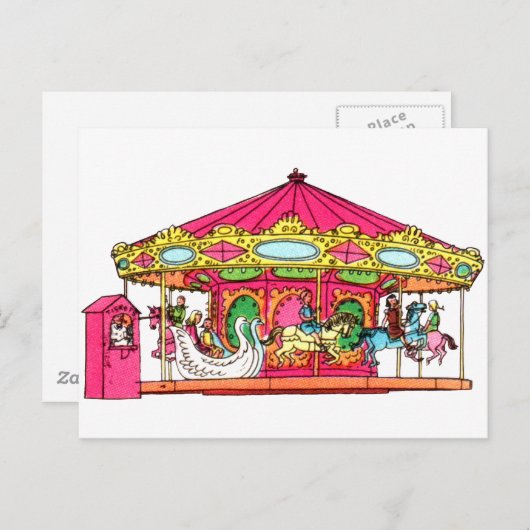 "M" is voor Vrolijk rond gaat Feestdagenkaart (Voorkant / Achterkant)