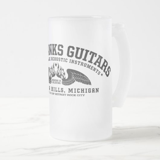 M.J. Franks Guitars Wings Beverage Container Matglas Bierpul (Voorkant rechts)