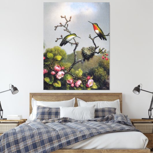 M. J. HEADE - Ruby keel van Noord-Amerika (1865) Canvas Afdruk (Insitu (Slaapkamer))