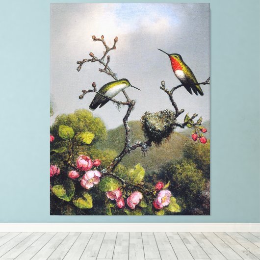 M. J. HEADE - Ruby keel van Noord-Amerika (1865) Canvas Afdruk (Insitu (Houten vloer))