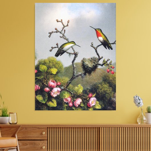 M. J. HEADE - Ruby keel van Noord-Amerika (1865) Canvas Afdruk (Insitu (Woonkamer))