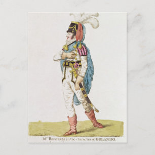 M. John Braham het karakter van Orlando, 1802 Briefkaart