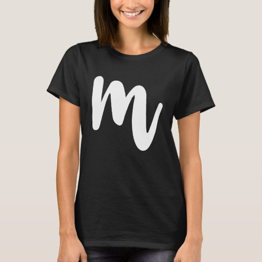 M Kapitaalbrieven Cool Initiaal ABC T-shirt (Voorkant)