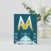 M Letter Donkerblauwe kaart Flexibele pony bunting (Staand voorkant)