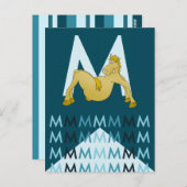 M Letter Donkerblauwe kaart Flexibele pony bunting (Voorkant / Achterkant)