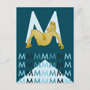 M Letter donkerblauwe kaart Flexible pony bunting.