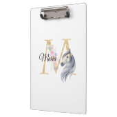 M letter gepersonaliseerde naam monogram met paard klembord (Links)