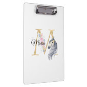 M letter gepersonaliseerde naam monogram met paard klembord (Rechts)