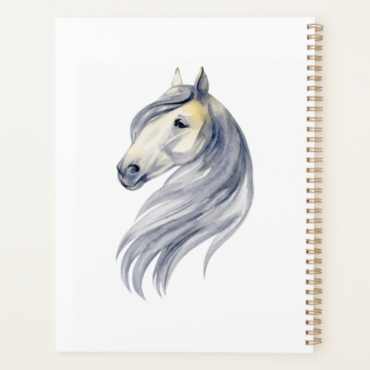 M letter gepersonaliseerde naam monogram met paard planner (Achterkant)