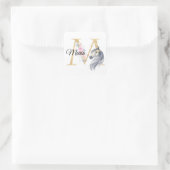 M letter gepersonaliseerde naam monogram met paard vierkante sticker (Tas)