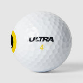 M letter, initiaal van de golfspeler, cool golfballen (Logo)