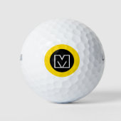 M letter, initiaal van de golfspeler, cool golfballen (Voorkant)