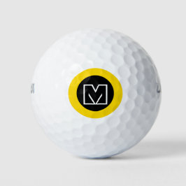 M letter, initiaal van de golfspeler, cool golfballen