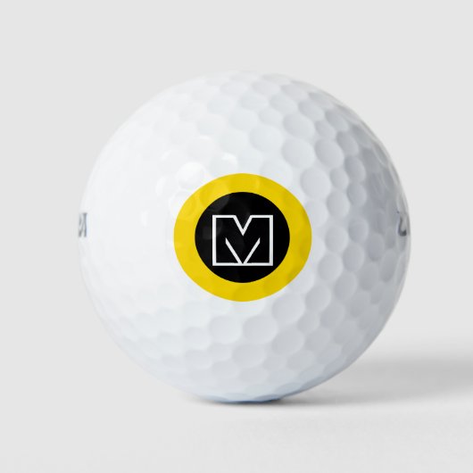 M letter, initiaal van de golfspeler, cool golfballen (Voorkant)