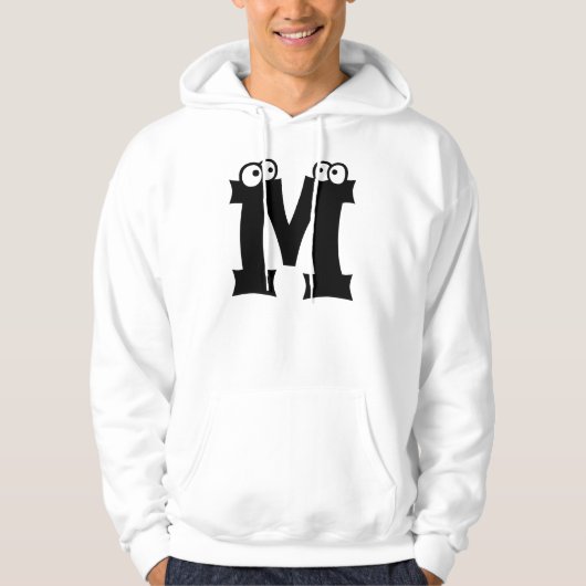 M, letter met ogen hoodie (Voorkant)
