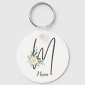 M Letter Monogram Blush Sleutelhanger (Voorkant)