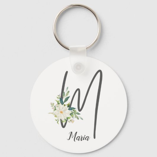 M Letter Monogram Blush Sleutelhanger (Voorkant)