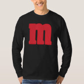 M Letter Red Capital Alphabet halloween costumes g T-shirt (Voorkant)