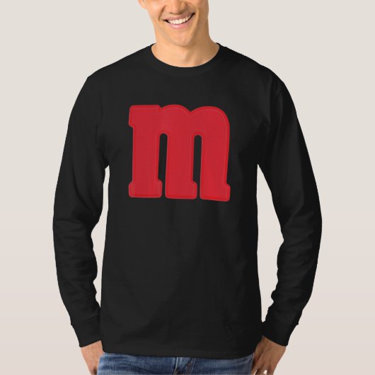 M Letter Red Capital Alphabet halloween costumes g T-shirt (Voorkant)