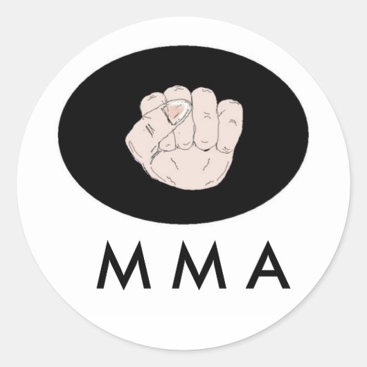 M M A Design Ronde Sticker (Voorkant)