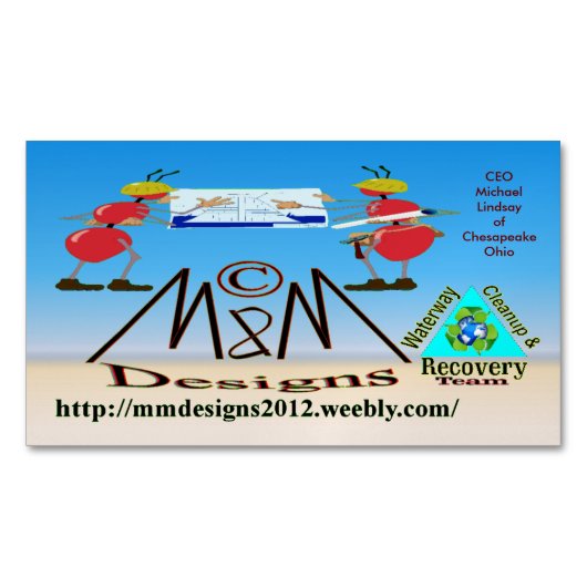 M & M Deisgns BIZ kaart 2 Magnetisch Visitekaartje (Voorkant)