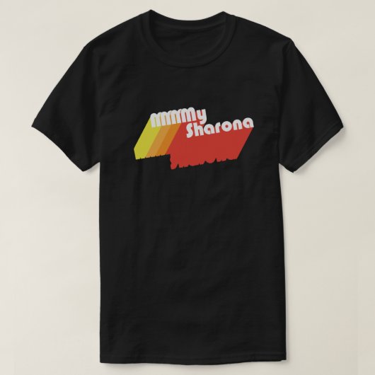 M-M-M-My Sharona Retro Typografie (donker) T-shirt (Design voorkant)