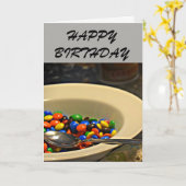 M&M Verjaardag Kaart (Gele Bloem)