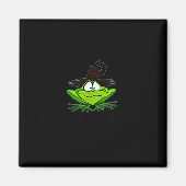 M Machusetts Whimsy Frog Witches Hat Halloween Wit Magneet (Voorkant)